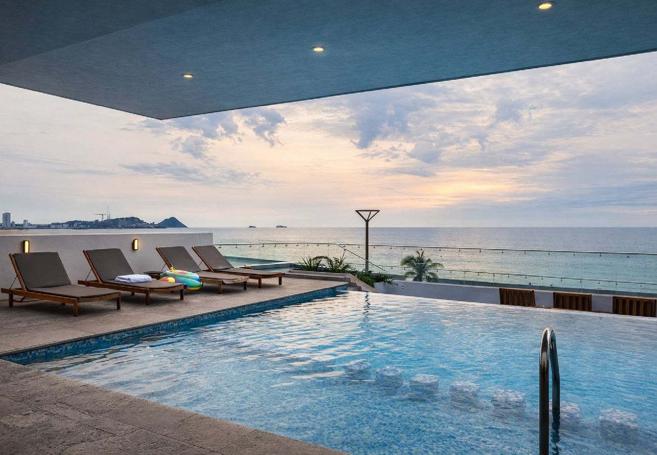 Departamento en Mazatlán - Condo Premium - Malecón | Vista al mar | Grupos 6+