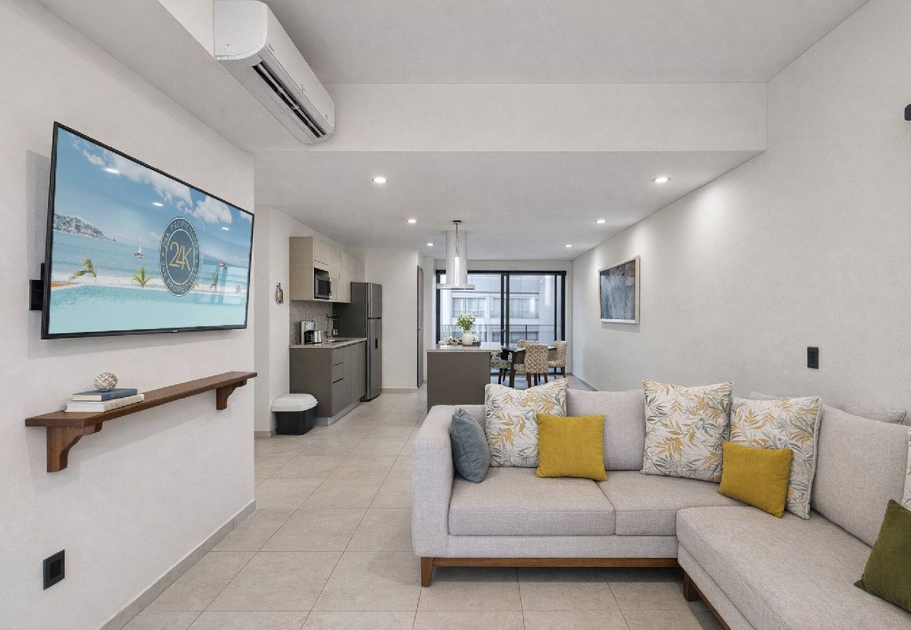 Departamento en Mazatlán - Condo Premium - Malecón | Vista al mar | Grupos 6+