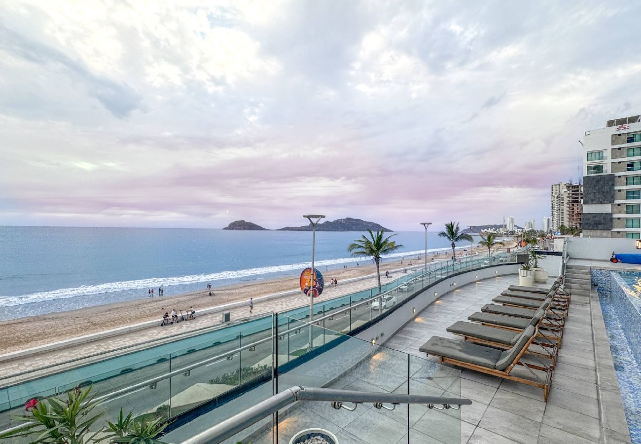 Departamento en Mazatlán - Condo Premium - Malecón | Vista al mar | Grupos 6+
